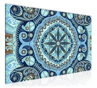 Runa art Tableau Décoration Murale Mandala Abstrait 200x80 cm - 5 Panneaux Deco Toile Prêt à Accrocher 506755b