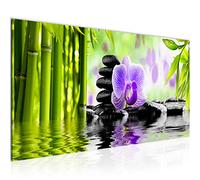 Runa Art Tableau Decoration Murale Orchid Feng Shui 1 Partie Moderne Toile Non tissée Salon Salle Pierres Spa Violet 502012b