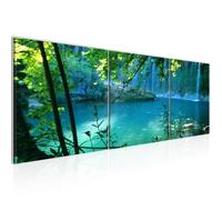 Runa art Tableau Décoration Murale Paysage Cascade 120x40 cm - 3 Panneaux Deco Toile Prêt à Accrocher 602833a