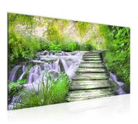Runa art Tableau Décoration Murale Paysage de Cascade 100x40 cm - 1 Panneau Deco Toile Prêt à Accrocher 612512a