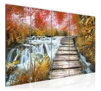 Runa art Tableau Décoration Murale Paysage de Cascade 150x60 cm - 5 Panneaux Deco Toile Prêt à Accrocher 612556b