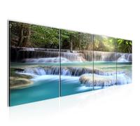 Runa art Tableau Décoration Murale Paysage de Cascade 160x50 cm - 4 Panneaux Deco Toile Prêt à Accrocher 612146a