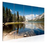 Runa art Tableau Décoration Murale Paysage Montagne 200x80 cm - 5 Panneaux Deco Toile Prêt à Accrocher 606855a