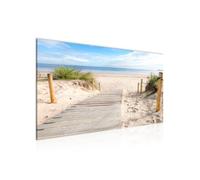 Runa Art Tableau Decoration Murale Plage et mer 100L x 40l cm Moderne Toile non tissée Bleu Salon Plage 607312b