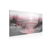 Runa Art Tableau Decoration Murale Plage et mer 100L x 40l cm Moderne Toile non tissée Rose Salon Bureau Plage 041712b