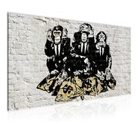 Runa Art Tableau Decoration Murale Trois Singes 1 Partie Moderne Toile non tissée Salon Salle Art Urbain Gris 303412a