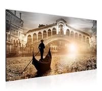 Runa Art Tableau Decoration Murale Venise Italie 1 Partie Moderne Toile non tissée Salon Salle panorama gris jaune 006612b