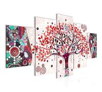Runa Art - Tableau Gustav Klimt Arbre De Vie 200 x 100 cm 5 Parties XXL Decoration Murale Dessin Rose 004651c