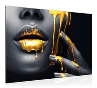 Runa Art Tableau mural Bouche Or Noir Moderne Tableau Decoracion Murale - Beauté Mode Femme Salle 041515a