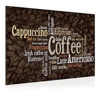 Runa Art Tableau mural Café De Cuisine Moderne Tableau Decoracion Murale - Avec inscription Gris brun Salle 036715b