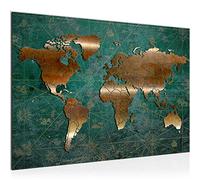 Runa Art Tableau mural Carte Du Monde Moderne Tableau Decoracion Murale - Antique Ancien Marron Salle 109015b
