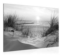 Runa Art Tableau mural Coucher du soleil Plage Moderne Tableau Decoracion Murale - Mer Nature Noir et blanc Salle 041715c