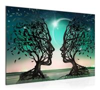 Runa Art Tableau mural Couple d'amoureux Moderne Tableau Decoracion Murale - Abstrait Arbre Turquoise Salle 044815a