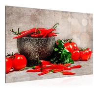 Runa Art Tableau mural Cuisine Légumes Moderne Tableau Decoracion Murale - Bois Brun Rouge Salle 005815c