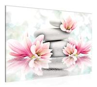 Runa Art Tableau Mural Fleur Feng Shui Moderne Tableau Decoracion Murale - Pierres Zen Rose Salle 505815a