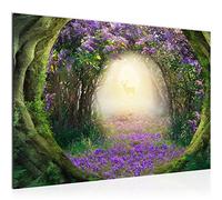 Runa Art Tableau mural Forêt Cerf Moderne Tableau Decoracion Murale - Nature Violet vert Salle 608815a