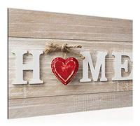 Runa Art Tableau mural Home Coeur Moderne Tableau Decoracion Murale - Aspect Bois Beige Rouge Salle 505215a