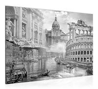Runa Art Tableau mural Italie Moderne Tableau Decoracion Murale - Panorama Beige Marron Salle 024415c