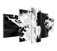 Runa Art Tableau mural Lait Et Café 5 Parties Impression sur Toile Intissee Decotation Salon Amour Noir Blanc 005052b