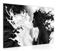 Runa Art Tableau mural Lait Et Café Moderne Tableau Decoracion Murale - Abstrait Noir Blanc Salle 005015b