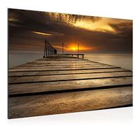 Runa Art Tableau mural Le Coucher Du Soleil Moderne Tableau Decoracion Murale - Mer Pont Marron Salle 020215a