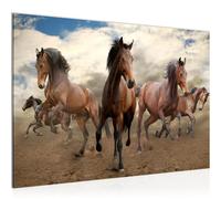 Runa Art Tableau mural Les Chevaux Moderne Tableau Decoracion Murale - animaux brun Salle 036015a