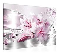 Runa Art Tableau mural Lis Fleurs Moderne Tableau Decoracion Murale - Diamant Beige Gris Salle 021815c
