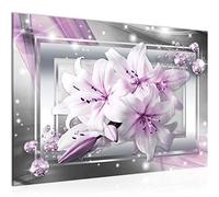 Runa Art Tableau mural Lis Fleurs Moderne Tableau Decoracion Murale - Diamant Marron Beige Salle 021715b
