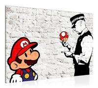Runa Art Tableau mural Mario Cop Banksy Moderne Tableau Decoracion Murale - Art Urbain Blanc Salle 006515a