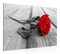 Runa Art Tableau Mural Roses Fleurs Moderne Tableau Decoracion Murale - Bois Rouge Gris Salle 204415a