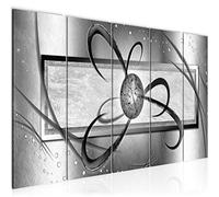 Runa Art Tableau mural XXL Abstrait 200 x 80 cm Noir Blanc Gris 5 Parties - 101155c