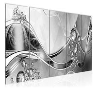 Runa Art Tableau mural XXL Abstrait 200 x 80 cm Noir Blanc Gris 5 Parties - 109155c