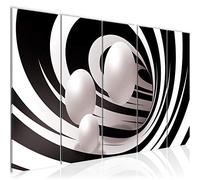 Runa Art Tableau mural XXL Abstrait 200 x 80 cm Noir et blanc 5 parties - 031155b