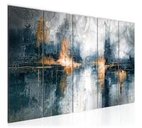 Runa Art Tableau mural XXL Abstrait Salon Chambre à coucher Bureau 200L x 80l cm Reflet 5 Parties - 059755a