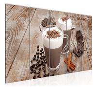 Runa Art Tableau mural XXL Café De Cuisine 200 x 80 cm Brun beige 5 parties - 014555b