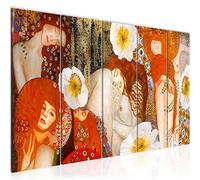 Runa Art Tableau mural XXL Collage Gustav Klimt 200 x 80 cm Rouge 5 Parties - 018555a