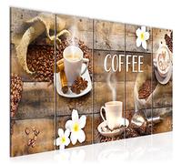 Runa Art Tableau mural XXL Cuisine De Café 200 x 80 cm brun 5 parties - 027155a
