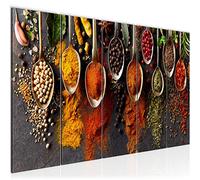 Runa Art Tableau mural XXL Cuisine Épices 200 x 80 cm Coloré 5 Parties - 041455a