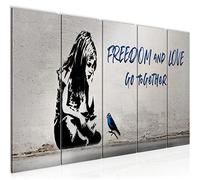 Runa Art Tableau mural XXL Dream Big 200 x 80 cm bleu gris 5 Parties Street Art - 040655c