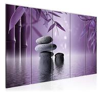 Runa Art Tableau mural XXL Feng Shui Des Pierres 200 x 80 cm Pourpre Violet 5 Parties - 501955c