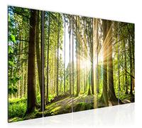 Runa Art Tableau mural XXL Forêt Paysage 200 x 80 cm Vert 5 Parties - 503855b