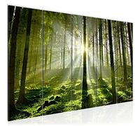 Runa Art Tableau mural XXL Forêt Paysage 200 x 80 cm Vert 5 Parties - 602955a
