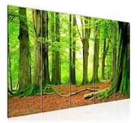Runa Art Tableau Mural XXL Forêt Paysage 200 x 80 cm Vert 5 Parties - 610955b