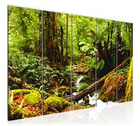 Runa Art Tableau mural XXL Forêt Paysage 200 x 80 cm Vert 5 Parties - 610955c