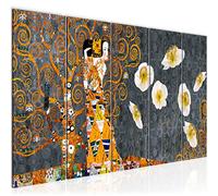 Runa Art Tableau mural XXL Gustav Klimt 200 x 80 cm Gris Jaune 5 Parties - 021455c