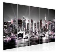 Runa Art Tableau mural XXL New York City 200 x 80 cm Rose Gris 5 Parties - 605555b