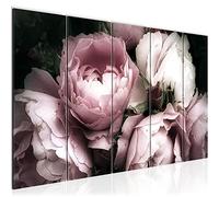 Runa Art Tableau mural XXL Roses De Fleurs 200 x 80 cm Noir coloré 5 parties - 039155a