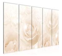Runa Art Tableau mural XXL Roses Fleurs 200 x 80 cm Beige 5 Parties - 017255c