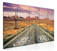 Runa Art Tableau mural XXL Route 66 Grand Canyon 200 x 80 cm Beige Orange 5 Parties - 611355a