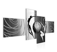 Runa Art Tableau Murale Salon Abstrait Les Figures Noir Blanc 4 Parties - 300645c